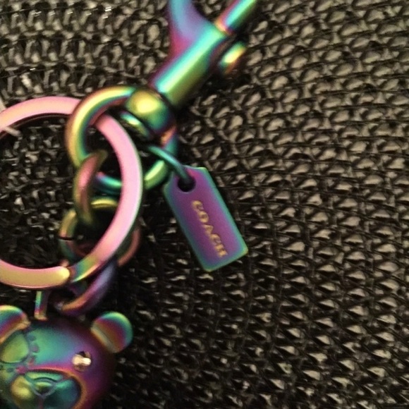 COACH HOLOGRAM TEDDY BEAR KEY FOB NWT - Picture 7 of 8